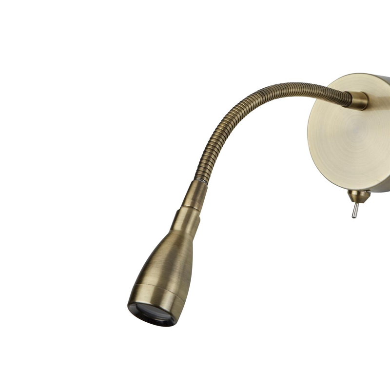 Adjustable Wall Lights-Antique Brass Glass